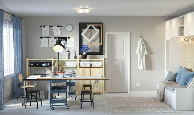 Фотография: Кабинет в стиле Скандинавский, Гид, ИКЕА, П-44 – фото на INMYROOM