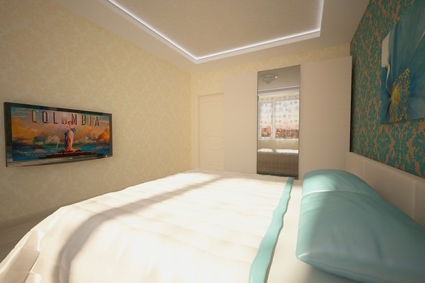 Фото из портфолио Бирюзовая спальня – фотографии дизайна интерьеров на INMYROOM