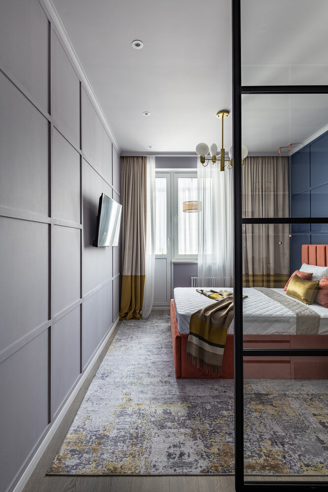 Фотография: Спальня в стиле Современный, Классический, Квартира, Проект недели, Москва, 3 комнаты, Более 90 метров, Юлия Сергеева – фото на INMYROOM