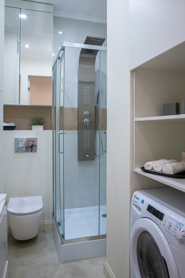 Фотография: Ванная в стиле Современный, Минимализм, Малогабаритная квартира, Квартира, Студия, Проект недели, Москва, Монолитный дом, до 40 метров, Наталья Косьяненко – фото на INMYROOM