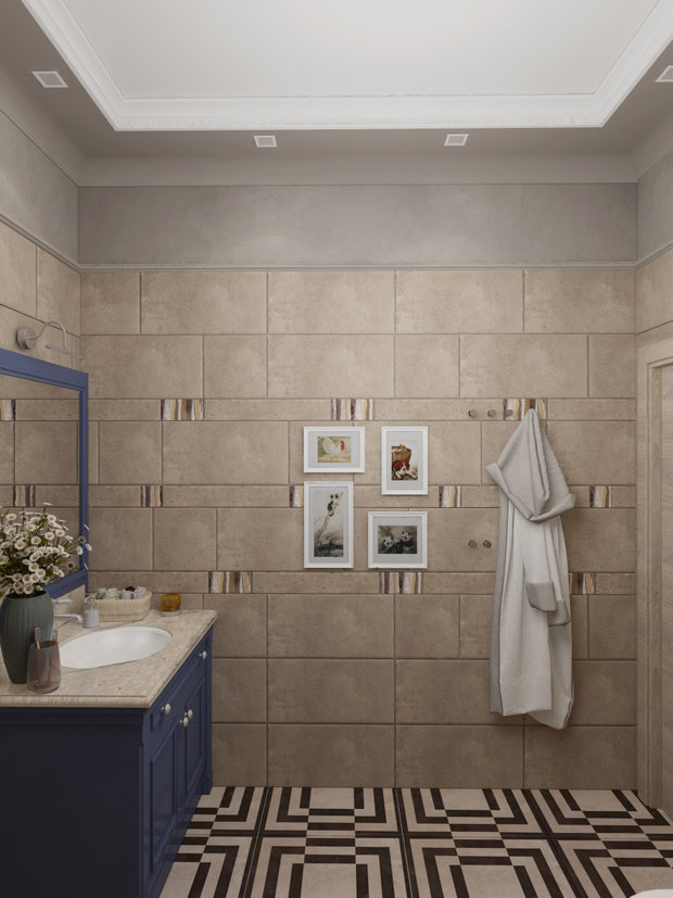 Фотография: Ванная в стиле Прованс и Кантри, Проект недели, Дом и дача, Новая Москва, Евгения Ермолаева, Таунхаус, Блочный дом, 4 и больше, Более 90 метров, EEDS DESIGN – фото на INMYROOM