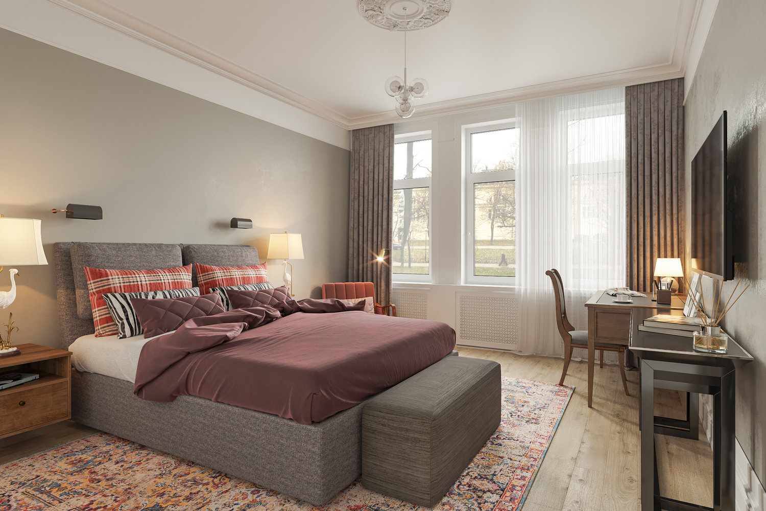 Фотография: Спальня в стиле Современный, Квартира, Проект дня, Санкт-Петербург, Монолитный дом, 3 комнаты, Более 90 метров, Эльжбета Чегарова – фото на INMYROOM Фотография: Спальня в стиле Современный, Квартира, Проект дня, Санкт-Петербург, Монолитный дом, 3 комнаты, Более 90 метров, Эльжбета Чегарова – фото на INMYROOM