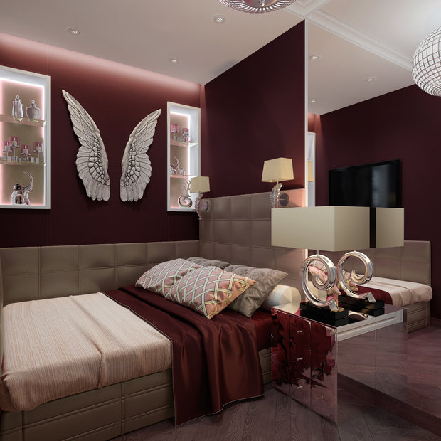 Фото из портфолио спальня марсала, в винном цвете – фотографии дизайна интерьеров на INMYROOM