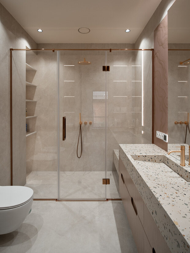 Фотография: Ванная в стиле Современный, Минимализм, Дом, Проект дня, Дом и дача, Московская область, 4 и больше, Более 90 метров, Барвиха, современный с элементами классики и роскоши – фото на INMYROOM