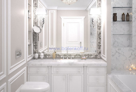 Дизайн проект ванной комнаты в квартире в Москве 