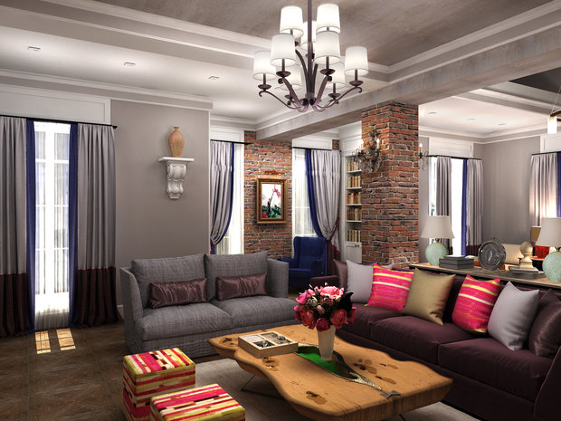 Фото из портфолио Коттедж «Прогулка» в классическом американском стиле с элементами лофта и востока – фотографии дизайна интерьеров на INMYROOM