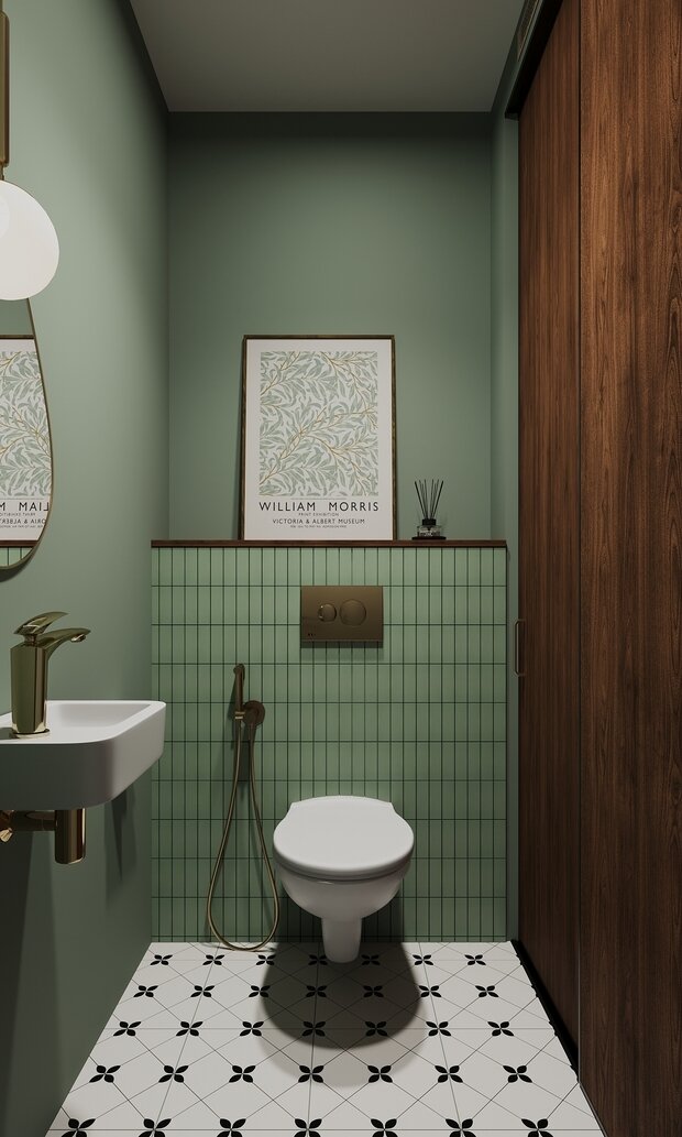 Фотография: Ванная в стиле Скандинавский, Современный, Квартира, Проект дня, Санкт-Петербург, 3 комнаты, 60-90 метров, современный с элементами классики и французского стиля, Гера Остин, Анна Лаковская – фото на INMYROOM