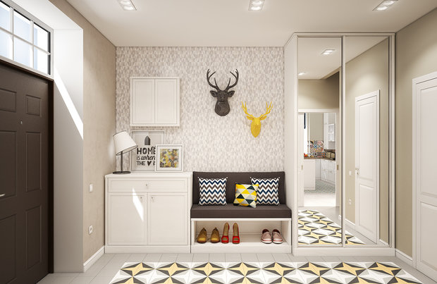 Фотография: Прихожая в стиле Скандинавский, Современный, Дом, Проект недели, Дом и дача, Московская область, кухня-гостиная дизайн, Студия 3.14, Таунхаус, Тимур Абдрахманов, Борис Комаровский, Ирина Леготкина, таунхаус с мансардой – фото на INMYROOM