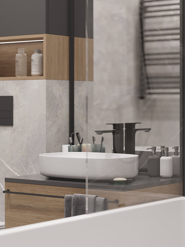 Фото из портфолио Современный интерьер в ЖК «Znak», Ижевск, 73 кв. м2 – фотографии дизайна интерьеров на INMYROOM