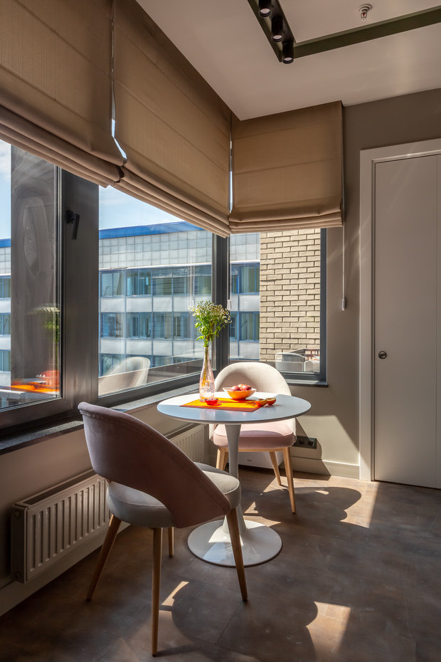 Фотография: Кухня и столовая в стиле Минимализм, Современный, Квартира, Проект недели, Москва, Buro Brainstorm, 1 комната, до 40 метров, 40-60 метров – фото на INMYROOM