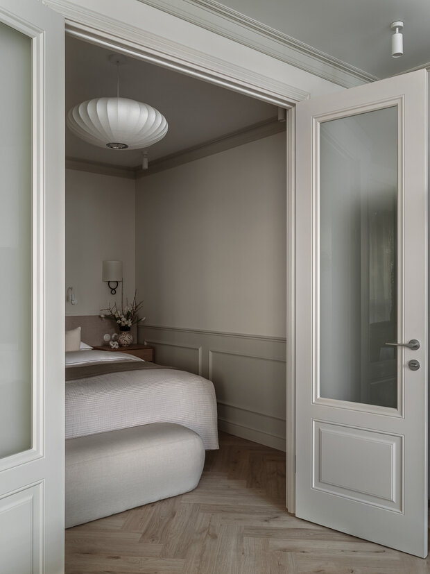 Фотография: Спальня в стиле Современный, Квартира, Проект дня, Краснодар, Монолитный дом, 1 комната, 40-60 метров, Прасковья Шевченко – фото на INMYROOM