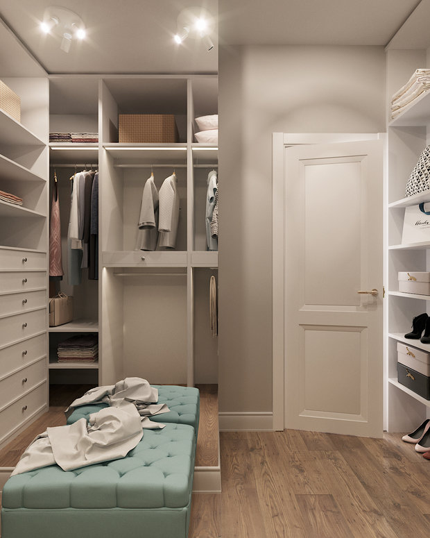 Фотография: Гардеробная в стиле Современный, Квартира, Проект дня, Московская область, 3 комнаты, 60-90 метров, Монолитно-кирпичный, Анастасия Кудряшова, ЖК «Клязьминская высота», ПРЕМИЯ INMYROOM – фото на INMYROOM