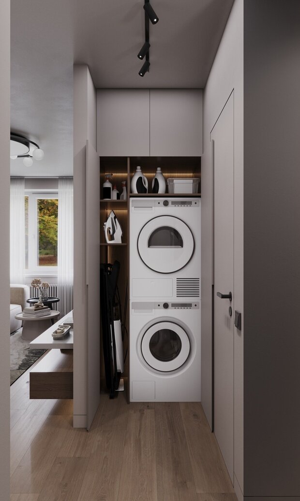 Фотография: Прихожая в стиле Современный, Минимализм, Квартира, Проект недели, Москва, Панельный дом, 2 комнаты, 40-60 метров, KSInteriors – фото на INMYROOM