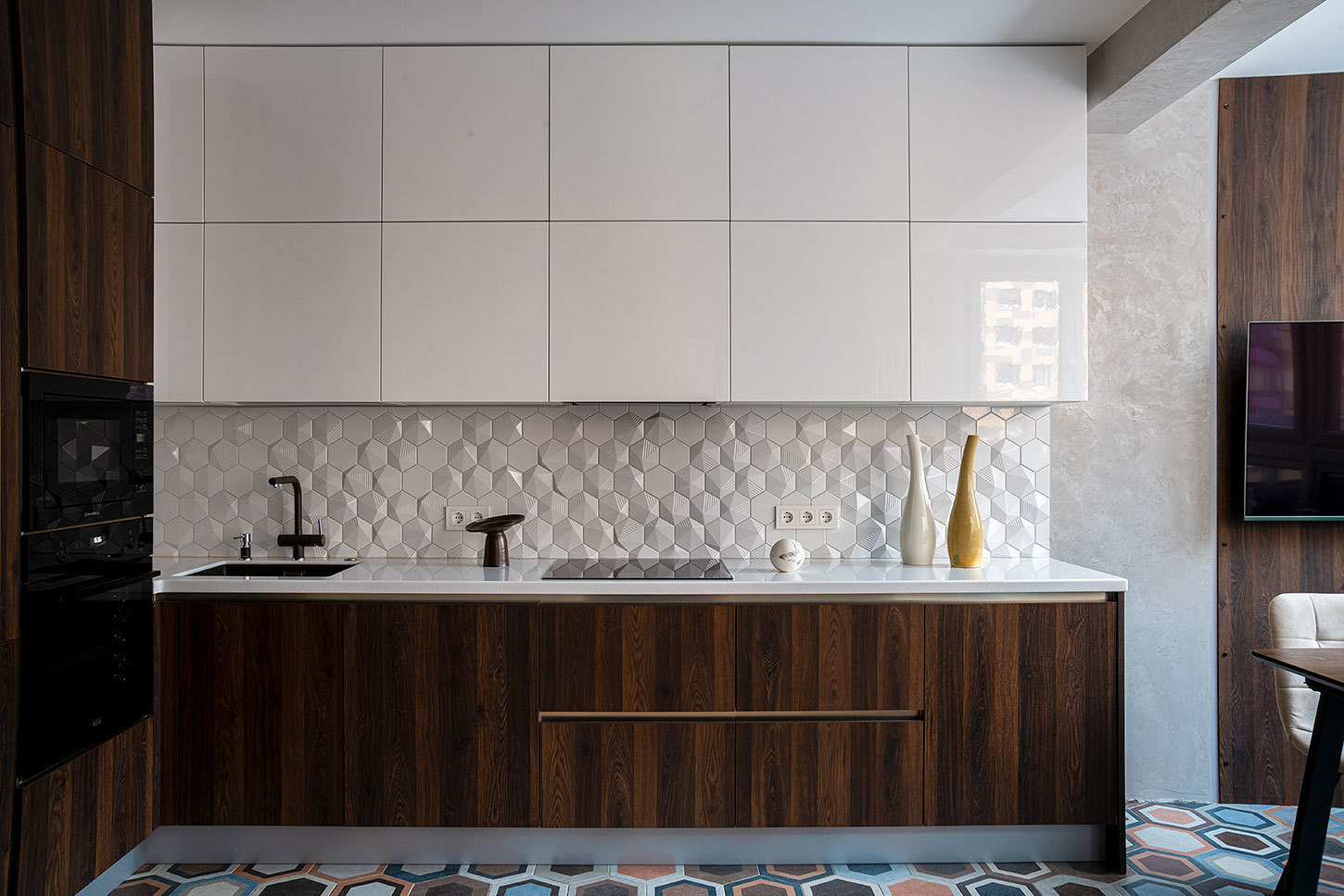 Фотография: Кухня и столовая в стиле Современный, Квартира, Проект недели, Одинцово, 2 комнаты, 60-90 метров, Виктория Иванова – фото на INMYROOM