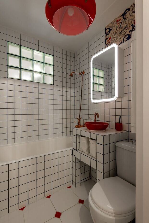 Фотография: Ванная в стиле Скандинавский, Современный, Эклектика, Винтажный, Квартира, Проект дня, Москва, Хрущевка, 2 комнаты, 40-60 метров, Настасья Дуленко – фото на INMYROOM