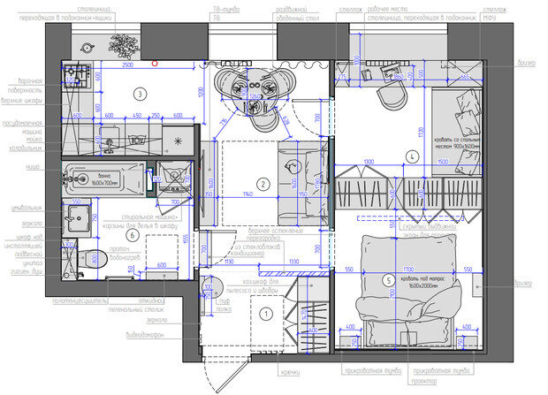 Фотография: Планировки в стиле , Современный, Малогабаритная квартира, Квартира, Проект дня, Москва, Кирпичный дом, 3 комнаты, 40-60 метров, II-29, Ольга Филиппова – фото на INMYROOM
