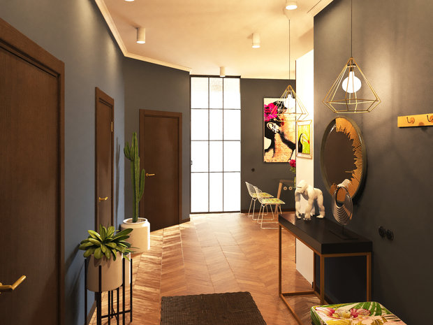 Фотография: Прихожая в стиле Эклектика, Квартира, Проект недели, Москва, новостройка, Монолитный дом, Arslanova Design, 3 комнаты, 60-90 метров – фото на INMYROOM