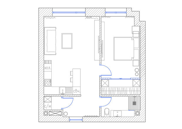 Фото из портфолио Neat Area 56m2 – фотографии дизайна интерьеров на INMYROOM