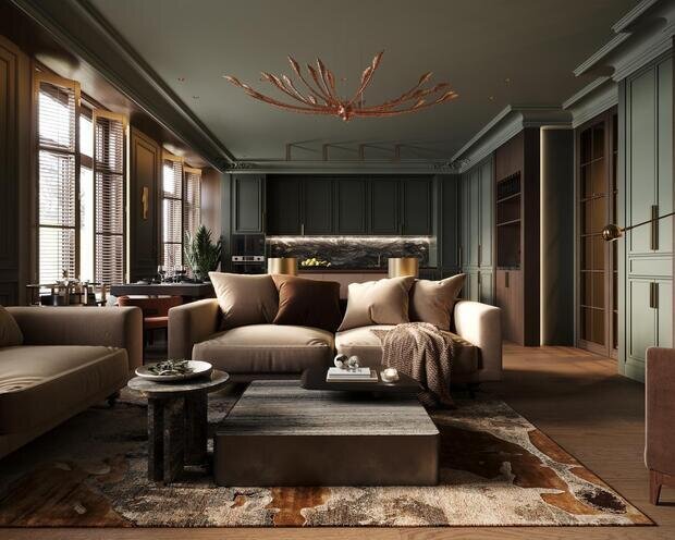 Фото из портфолио Дизайн интерьера квартиры в ЖК «Noble (Нобл)» с элементами американской классики – фотографии дизайна интерьеров на INMYROOM