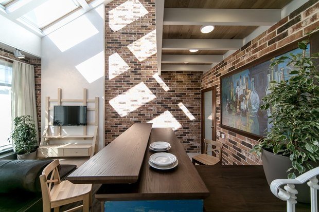 Фотография: Кухня и столовая в стиле Прованс и Кантри, Классический, Лофт, Современный, Гостиная, Интерьер комнат, Дачный ответ – фото на INMYROOM