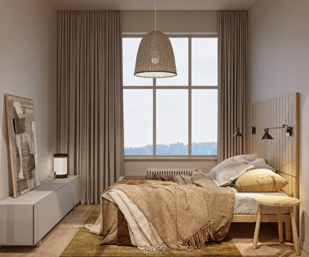 Фотография: Спальня в стиле Современный, Минимализм, Квартира, Проект недели, Воронеж, Кирпичный дом, 3 комнаты, 60-90 метров, Более 90 метров, TOU ARCHITECTS – фото на INMYROOM