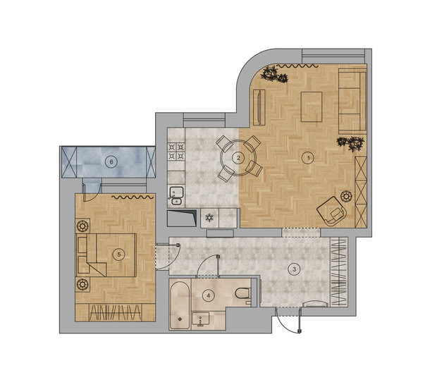 Фото из портфолио OLMO Flat-Taganka – фотографии дизайна интерьеров на INMYROOM