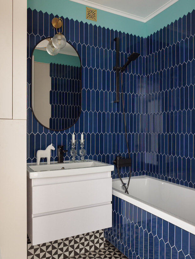 Фотография: Ванная в стиле Современный, Квартира, Проект дня, Санкт-Петербург, 2 комнаты, 40-60 метров, Винтажный, Александра Якушенко – фото на INMYROOM