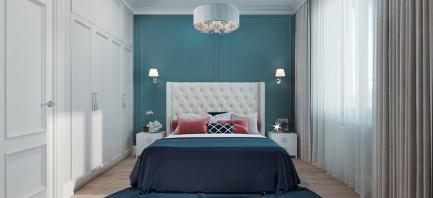 Фотография: Спальня в стиле Классический, Современный, Квартира, Проект недели, Москва, Монолитный дом, 3 комнаты, 60-90 метров, Ольга Бойцова – фото на INMYROOM