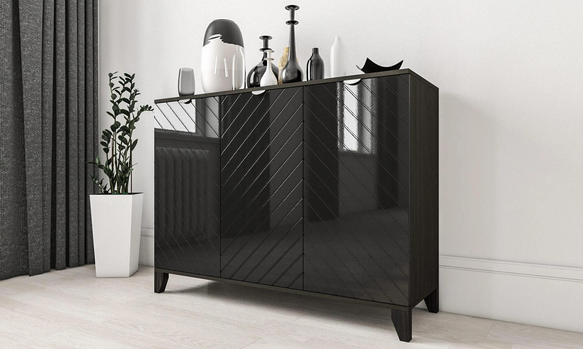 Комод Сканди черного цвета