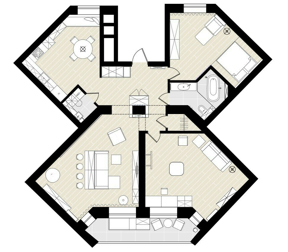 Фотография: Планировки в стиле , Лофт, Современный, Квартира, Проект недели, Новосибирск, 3 комнаты, 60-90 метров, Анастасия Каширская – фото на INMYROOM Фотография: Планировки в стиле , Лофт, Современный, Квартира, Проект недели, Новосибирск, 3 комнаты, 60-90 метров, Анастасия Каширская – фото на INMYROOM