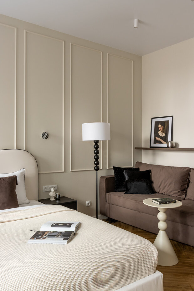 Фотография: Гостиная в стиле Классический, Современный, Эклектика, Малогабаритная квартира, Квартира, Студия, Проект дня, Санкт-Петербург, Кирпичный дом, до 40 метров, Екатерина Шейн, современный с элементами лофта – фото на INMYROOM