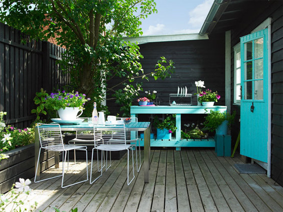 Фотография: Терраса в стиле Прованс и Кантри, Дом, Цвет в интерьере, Дома и квартиры, Бирюзовый – фото на INMYROOM