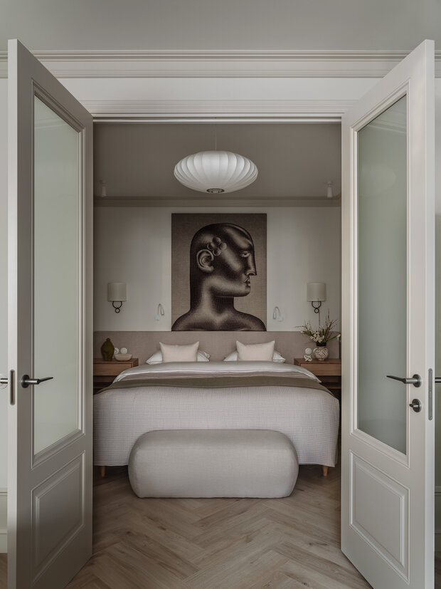 Фотография: Спальня в стиле Современный, Квартира, Проект дня, Краснодар, Монолитный дом, 1 комната, 40-60 метров, Прасковья Шевченко – фото на INMYROOM