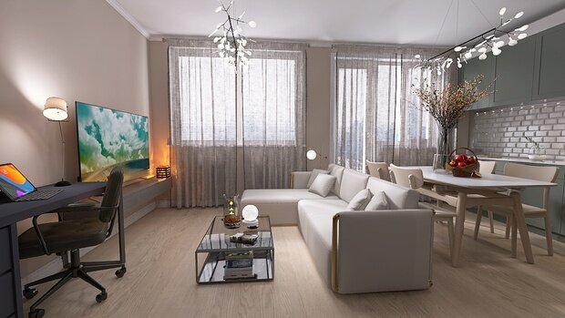 Фото из портфолио Квартира для пары – фотографии дизайна интерьеров на INMYROOM