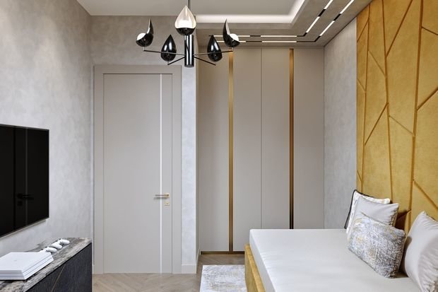 Фото из портфолио Квартира 118,2 м² в ЖК Тимирязевский: компромисс мужского и женского: баланс резких форм и мягких линий – фотографии дизайна интерьеров на INMYROOM