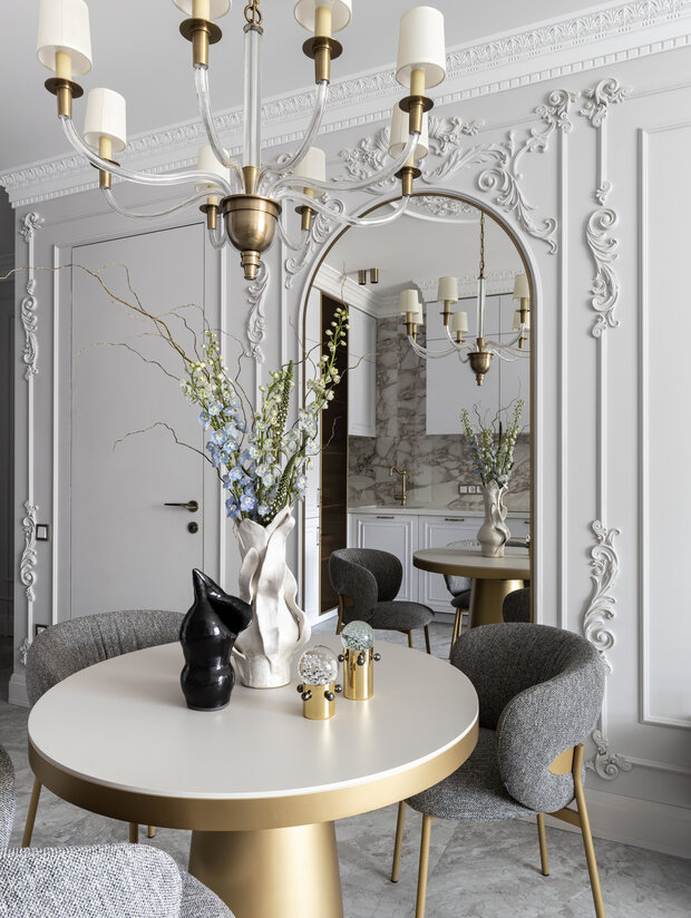 Фотография: Кухня и столовая в стиле Классический, Современный, Квартира, Проект дня, Москва, Монолитный дом, 1 комната, 40-60 метров, Алина Мурашова – фото на INMYROOM
