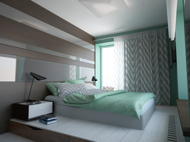 Фотография: Спальня в стиле Современный, Квартира, Дома и квартиры, Проект недели, Пентхаус – фото на INMYROOM