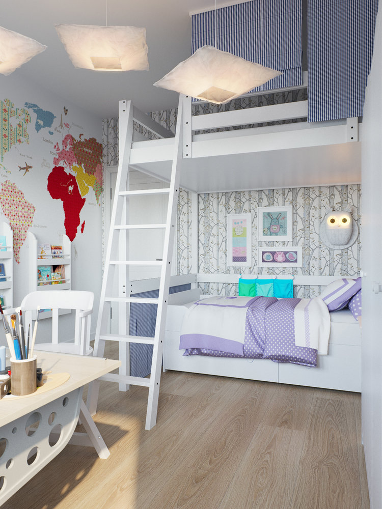 Фотография: Детская в стиле Скандинавский, Квартира, Проект недели, Москва, Никита Зуб, Блочный дом, 3 комнаты, Дизайн-студия «Цуккини», 60-90 метров – фото на INMYROOM