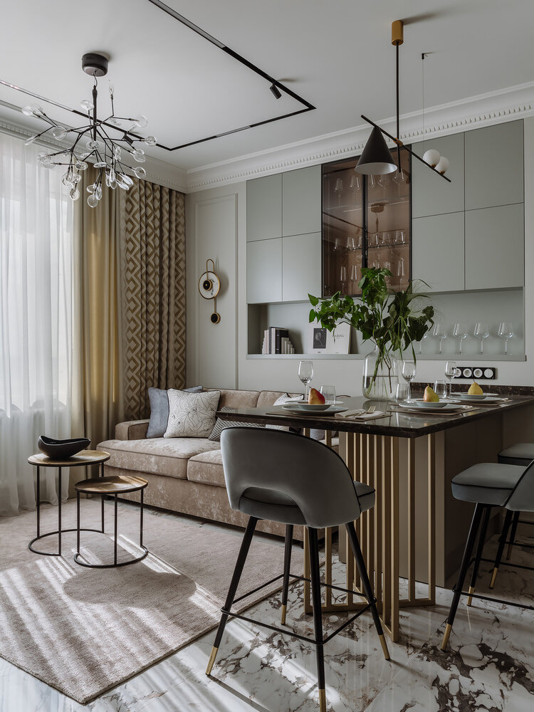 Фотография: Кухня и столовая в стиле Классический, Современный, Квартира, Проект недели, Москва, 2 комнаты, 40-60 метров, Андрей Некрасов – фото на INMYROOM Фотография: Кухня и столовая в стиле Классический, Современный, Квартира, Проект недели, Москва, 2 комнаты, 40-60 метров, Андрей Некрасов – фото на INMYROOM
