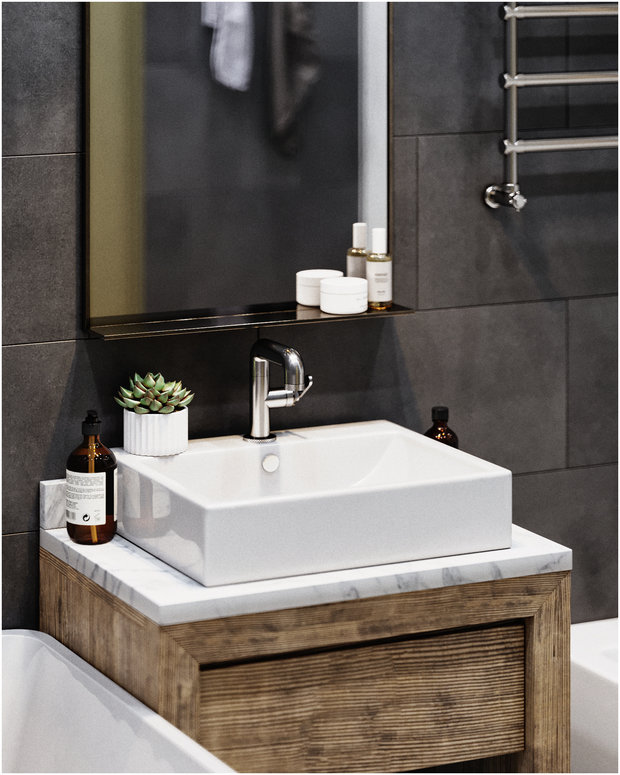 Фотография: Ванная в стиле Лофт, Эклектика, Квартира, Проект недели, Санкт-Петербург, Макс Жуков, Виктор Штефан, ToTaste Studio, 3 комнаты, 60-90 метров – фото на INMYROOM