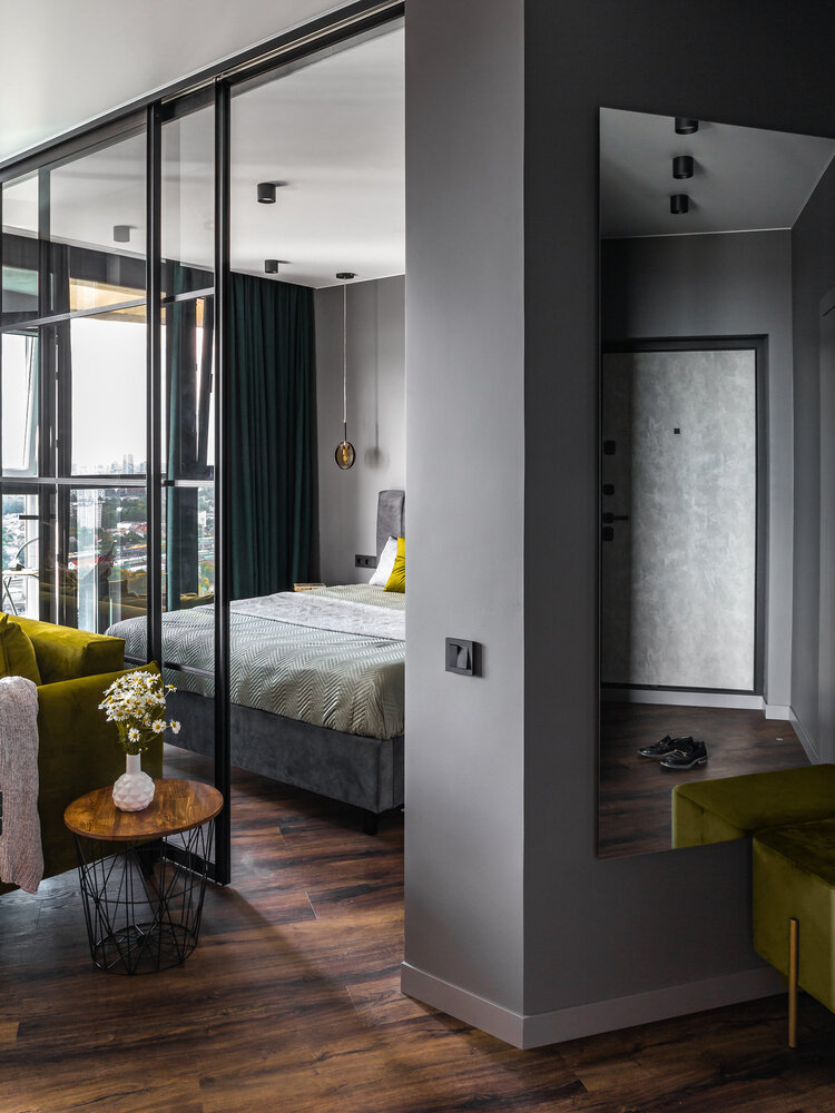 Фотография: Спальня в стиле Современный, Квартира, Проект недели, Минск, 2 комнаты, до 40 метров, Юлия Абрамчук – фото на INMYROOM