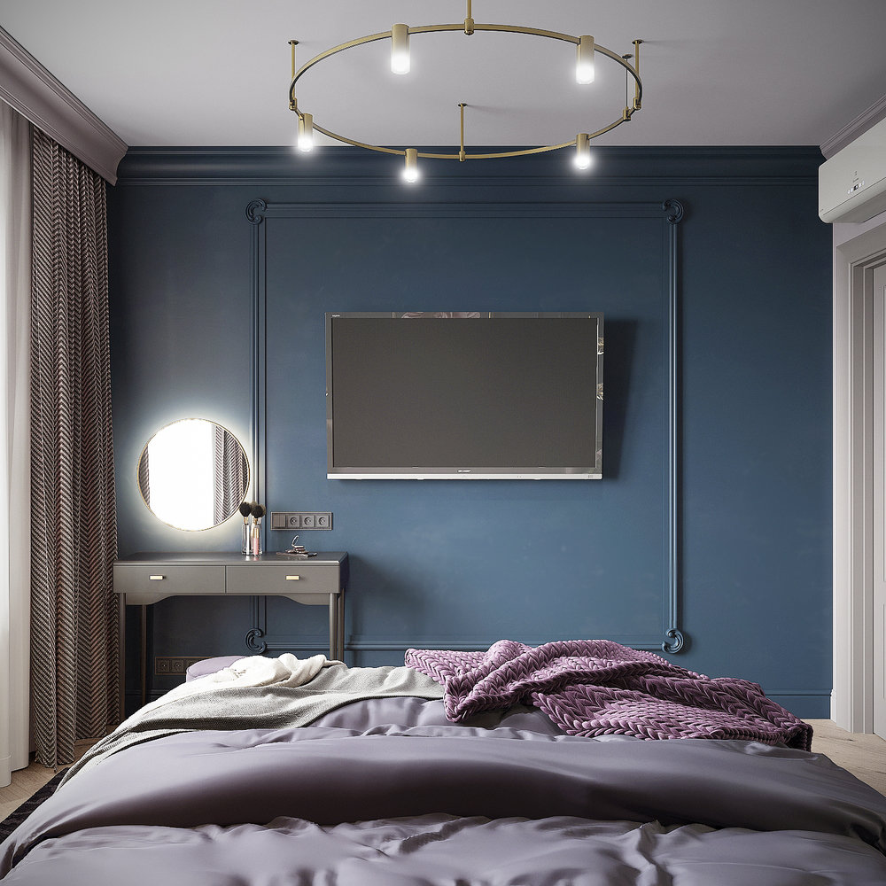 Фото из портфолио Черничная спальня – фотографии дизайна интерьеров на INMYROOM Фото из портфолио Черничная спальня – фотографии дизайна интерьеров на INMYROOM