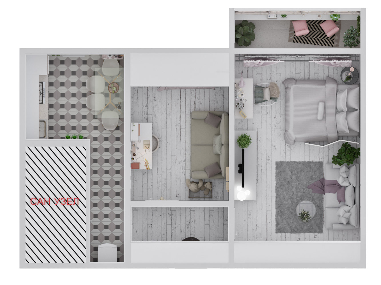 Фотография: Планировки в стиле , Квартира, Проект недели, Розовый, Химки, Оксана Цымбалова, 2 комнаты, 40-60 метров – фото на INMYROOM Фотография: Планировки в стиле , Квартира, Проект недели, Розовый, Химки, Оксана Цымбалова, 2 комнаты, 40-60 метров – фото на INMYROOM