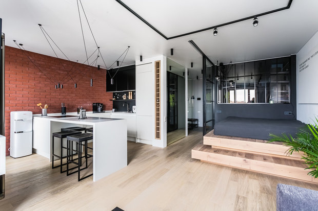 Фотография: Кухня и столовая в стиле Лофт, Минимализм, Квартира, Проект недели, Реутов, 40-60 метров, Icon, Роман Потапов – фото на INMYROOM