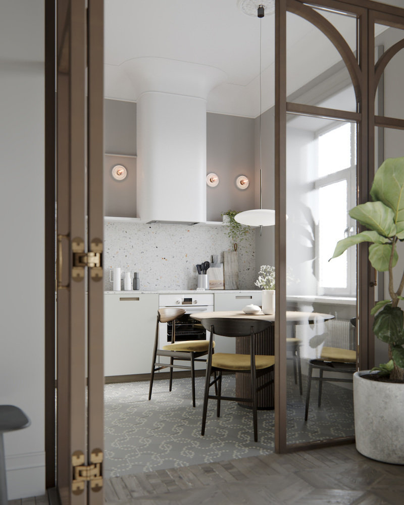 Фотография: Кухня и столовая в стиле Современный, Скандинавский, Квартира, Проект недели, Минск, Евгения Лыкасова, 2 комнаты, 60-90 метров, J.Lykasova Studio – фото на INMYROOM Фотография: Кухня и столовая в стиле Современный, Скандинавский, Квартира, Проект недели, Минск, Евгения Лыкасова, 2 комнаты, 60-90 метров, J.Lykasova Studio – фото на INMYROOM