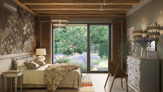 Фотография: Спальня в стиле Прованс и Кантри, Дом, Проект дня, Дом и дача, 3 комнаты, Более 90 метров, Астраханская область, Николай Рогожников, Антон Сорокин – фото на INMYROOM