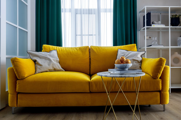 Фотография: Гостиная в стиле Современный, Квартира, Проект недели, Новая Москва, 2 комнаты, 60-90 метров, Dot and Dash Architects – фото на INMYROOM