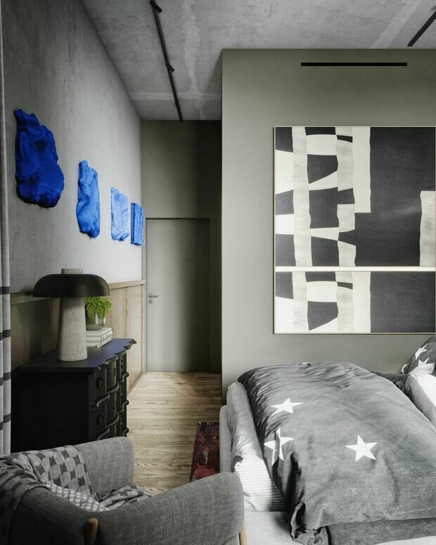 Фотография: Спальня в стиле Лофт, Современный, Эклектика, Квартира, Проект дня, Санкт-Петербург, 2 комнаты, 40-60 метров, ToTaste.studio – фото на INMYROOM