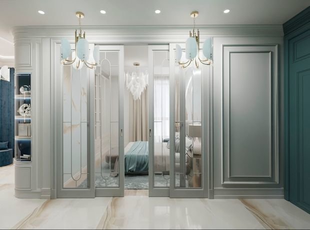 Фото из портфолио ЖК Счастье на Соколе: воздушная, словно парящая в облаках квартира, в окружении белых и золотых птиц – фотографии дизайна интерьеров на INMYROOM