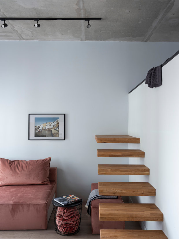 Фотография: Гостиная в стиле Минимализм, Современный, Квартира, Студия, Проект недели, Москва, до 40 метров, Светлана Пичугина – фото на INMYROOM